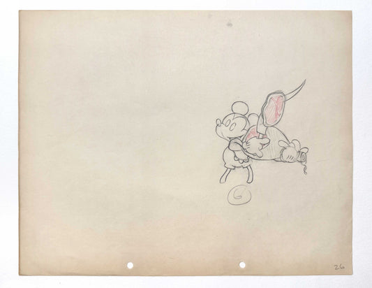 The Whoopee Party - Mickey Mouse Original Animation Production Drawing (Walt Disney, 1932). For sale on FLIP Gallery