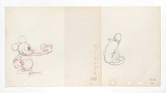 Society Dog Show - Mickey Mouse and Pluto Pair of Animation Drawings (Walt Disney, 1939). For sale on FLIP Gallery