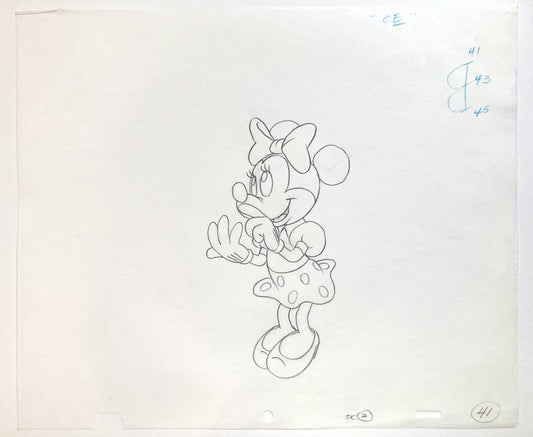 Minnie Mouse Original Production Used Animation Drawing for Television Commercial (Walt Disney, c. 1980s-1990s). For sale on FLIP Gallery
