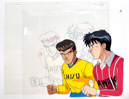 Offside Soccer : Original Animation Production Art Cel and Matching Drawing (1990’s). For sale on FLIP Gallery