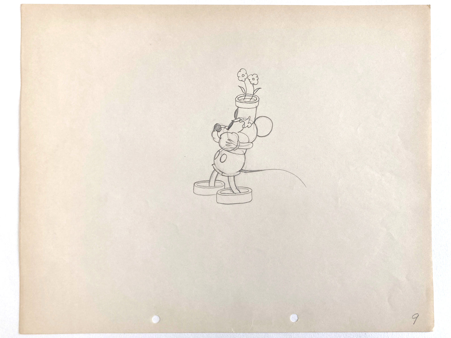 Original Animation Production Drawing of Mickey Mouse of 1932 from Walt Disney Studios