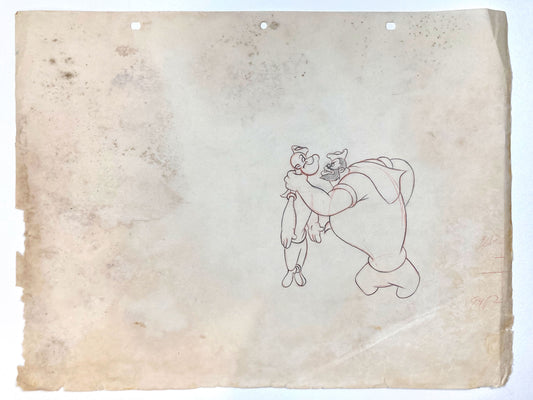 POPEYE Vintage Original Animation Drawing from Fleischer Studios (1933–1942). For sale on FLIP Gallery