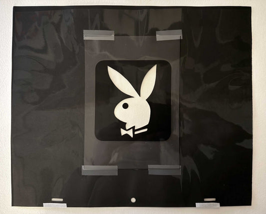 Rare original hand-painted animation cel used in the production of the animated intro for Playboy TV during the 1980s. For sale on FLIP Gallery