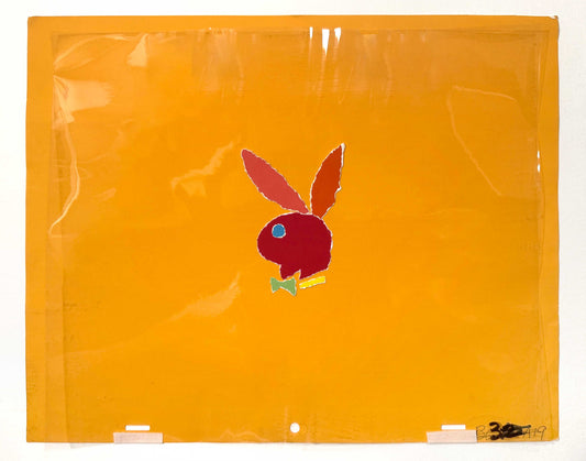 Playboy TV Original Animation Production Cel of the Playboy Logo (1980s). For sale on FLIP Gallery