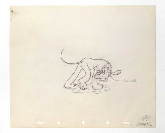 Society Dog Show Pluto Original Animation Production Art Drawing (Walt Disney, 1939). For sale on FLIP Gallery