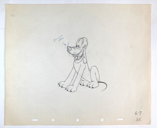 Society Dog Show : Original Pluto Production Drawing (Walt Disney, 1939). For sale on FLIP Gallery