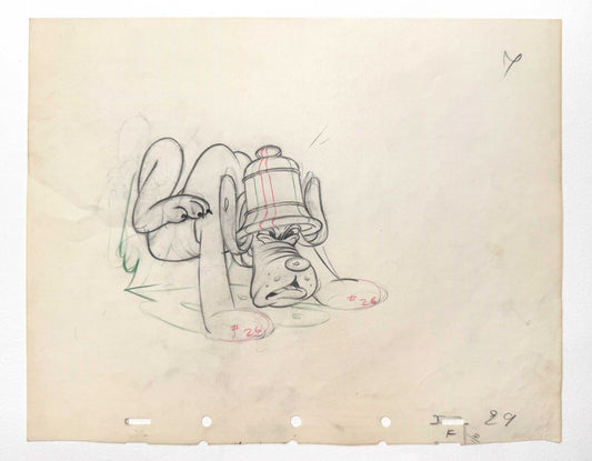 Beach Picnic Pluto Original Animation Production Drawing (Walt Disney, 1939). For sale on FLIP Gallery