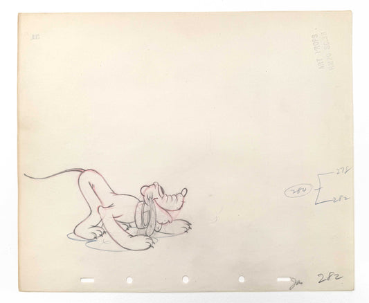 Society Dog Show - Pluto Original Vintage Animation Art Production Drawing (Walt Disney, 1939). For sale on FLIP Gallery