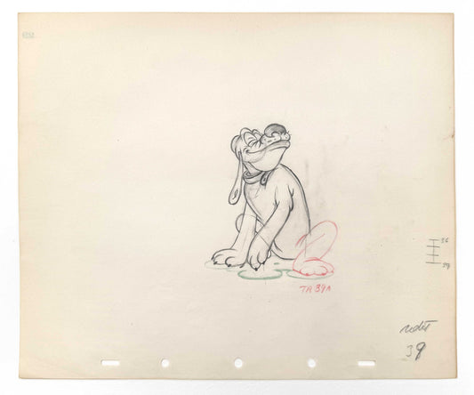 Society Dog Show Vintage Original Pluto Animation Art Production Drawing (Walt Disney, 1939). For sale on FLIP Gallery