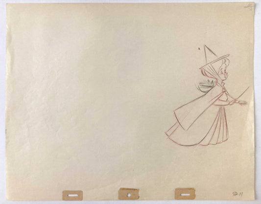 SLEEPING BEAUTY : Fauna Original Animation Drawing (1959)