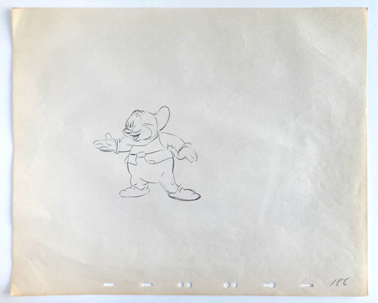 Snow White and the Seven Dwarfs : "The Silly Song" Happy Rough Animation Drawing by Disney Legend Bill Tytla (Walt Disney, 1937). For sale on FLIP Gallery