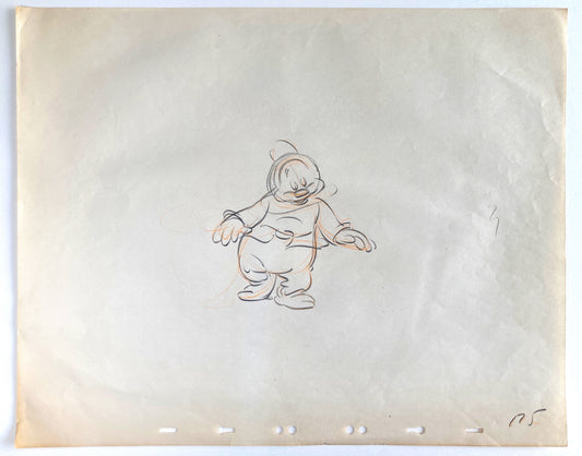 Snow White and the Seven Dwarfs "The Silly Song" Happy Rough Animation Drawing by Disney Legend Bill Tytla (Walt Disney, 1937). For sale on FLIP Gallery