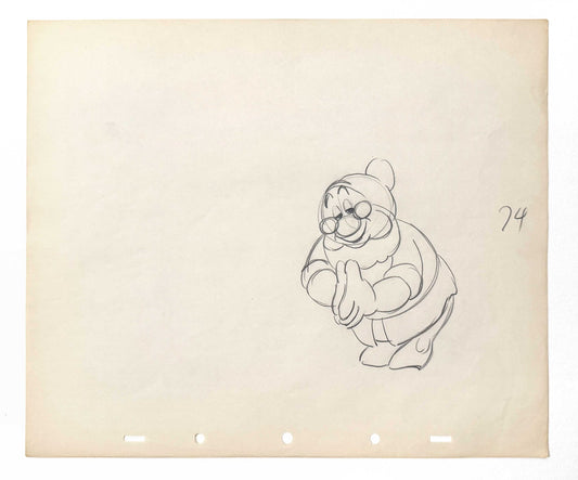 Snow White and the Seven Dwarfs - Doc Rough Original Animation Production Drawing (Walt Disney, 1937). For sale on FLIP Gallery