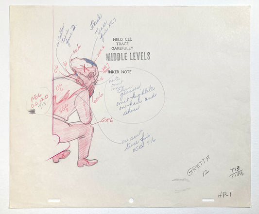 TINTIN : Original Vintage Animation Layout Drawing from "Destination moon" (1959). For sale on FLIP Gallery