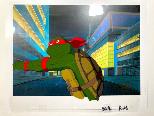 Teenage Mutant Ninja Turtles : Raphael Original Production Cel – Murakami-Wolf-Swenson (1987–1989). For sale on FLIP Gallery