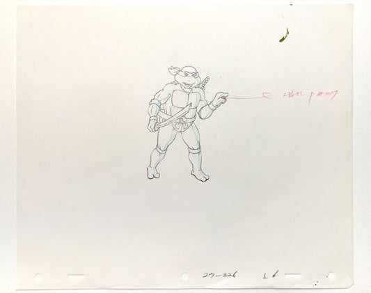 Teenage Mutant Ninja Turtles Leonardo Original Animation Drawing – Murakami-Wolf-Swenson (1987–1989). For sale on FLIP Gallery