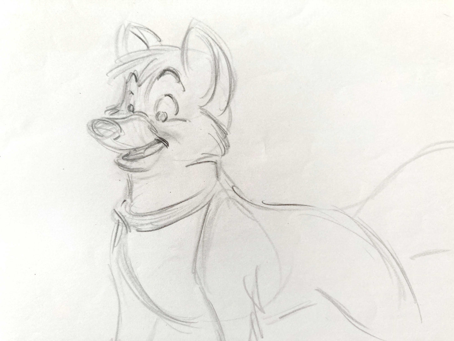 Original animation production drawing of The Fox and the Hound from Walt Disney Studios