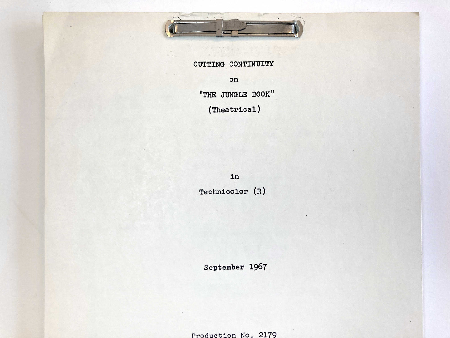 The Jungle Book Original Script