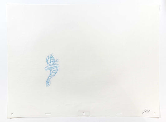The Little Mermaid - Seahorse Herald Original Rough Animation Art Drawing (Walt Disney, 1989). For sale on FLIP Gallery