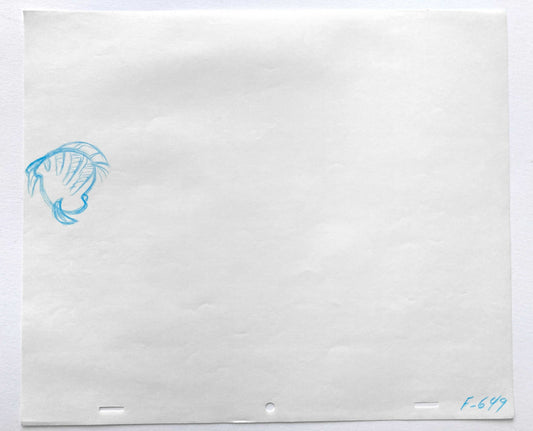 FLOUNDER : The Little Mermaid - Original Production Used Animation Drawing (Walt Disney, 1989). For sale on FLIP Gallery