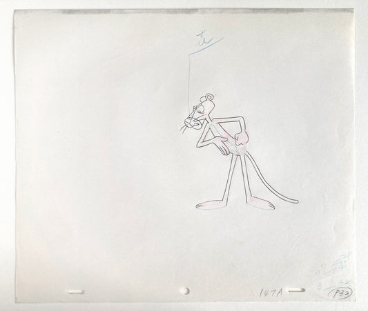 Original Production Used Animation Drawing of The Pink Panther (From the 70's). For sale on FLIP Gallery