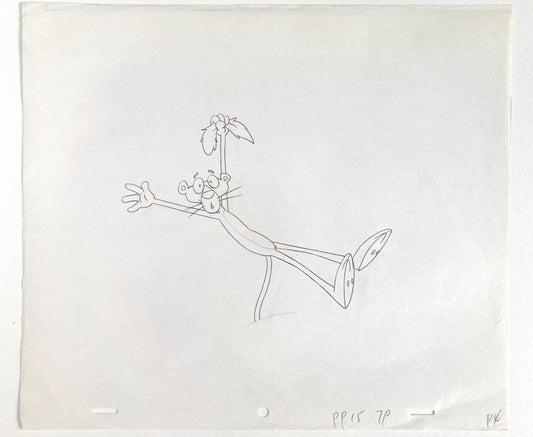 Original Production Used Animation Drawing of The Pink Panther (From the 80's). For sale on FLIP Gallery