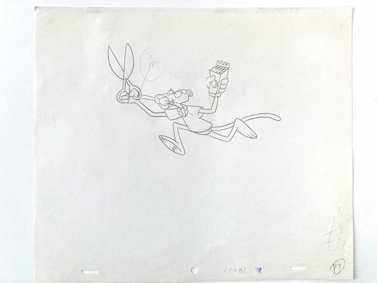 Original Animation Production Art Drawing from The Pink Panther