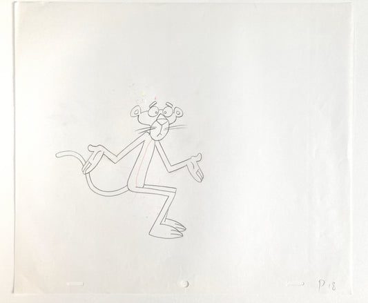 Original Production Used Animation Drawing of The Pink Panther (From the 70's). For sale on FLIP Gallery
