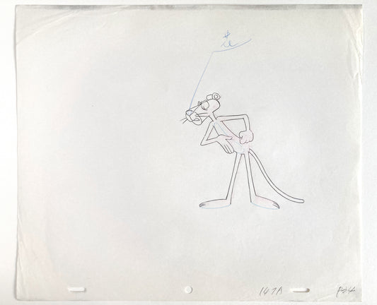 Original Animation Production Drawing of The Pink Panther (From the 80's). For sale on FLIP Gallery