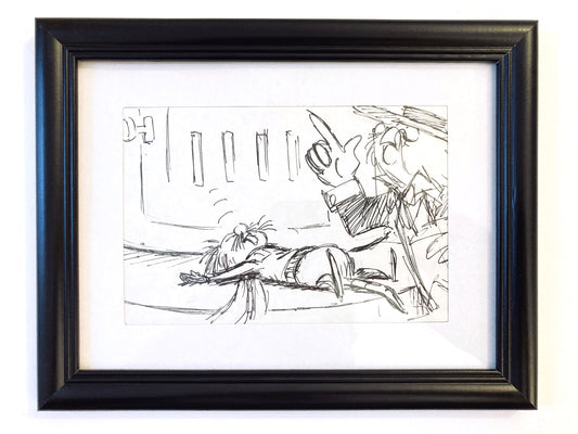 The Rescuers : Original Storyboard Drawing Framed - Art from the legendary Ted Berman (Walt Disney, 1977). For sale on FLIP Gallery