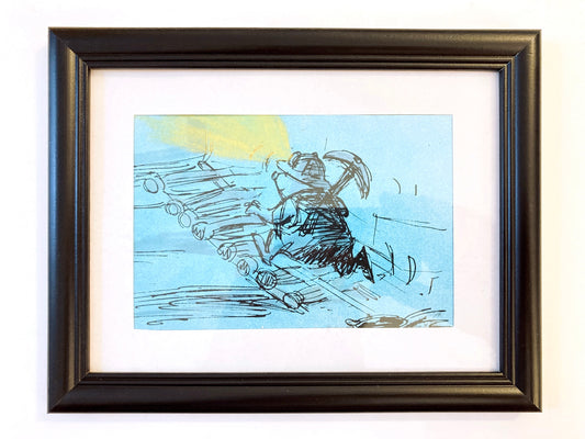 The Rescuers Original Storyboard Drawing Framed - Art from the legendary Ted Berman (Walt Disney, 1977). For sale on FLIP Gallery
