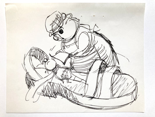 The Rescuers : Original Storyboard Drawing - Art from the legendary Ted Berman (Walt Disney, 1977). For sale on FLIP Gallery