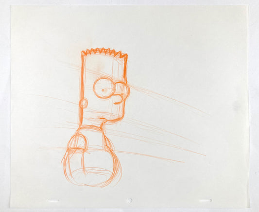 The SIMPSONS : Original Production Used Animation Drawing of Bart Simpson. For sale on FLIP Gallery
