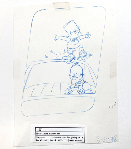 The Simpsons : Licensing Division Artwork of Homer and Bart Simpson (Fox, 1998). For sale on FLIP Gallery