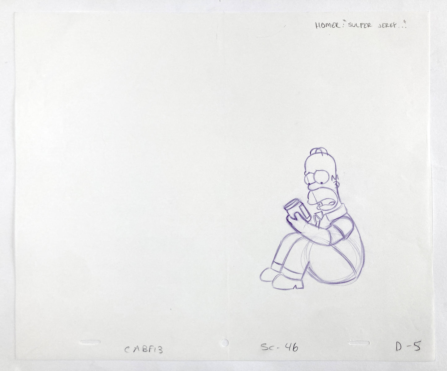 The SIMPSONS Original Animation Drawing of Homer Simpson (Matt Groening)