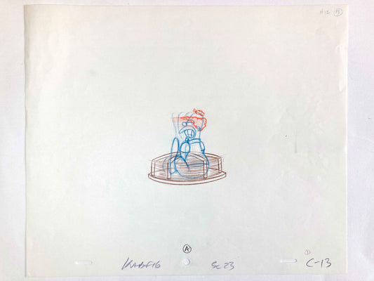 The Simpsons "Treehouse of Horror XIX" Original Production Used Animation Drawing - Krusty the Clown. For sale on FLIP Gallery