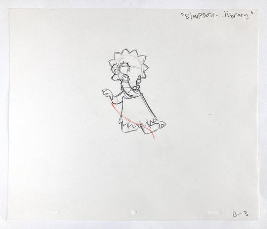 The SIMPSONS - Original Production Used Animation Drawing of Lisa Simpson (Matt Groening). For sale on FLIP Gallery