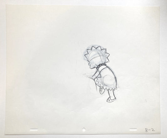 The SIMPSONS : Original Production Used Animation Drawing of Lisa Simpson. For sale on FLIP Gallery