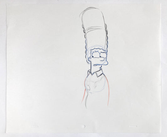 The SIMPSONS : Original Production Used Animation Drawing of Marge Simpson. For sale on FLIP Gallery