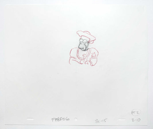 The SIMPSONS : Original Animation Production Drawing of Homer Simpson. For sale on FLIP Gallery