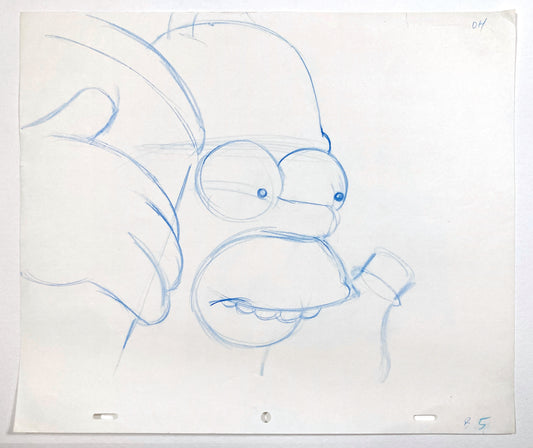 The Simpsons Original Animation Rough Drawing of Homer Simpson (1990’s). For sale on FLIP Gallery