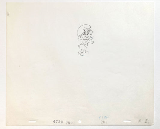The Smurfs : Original Production Used Animation Drawing - Hanna-Barbera (1980's). For sale on FLIP Gallery