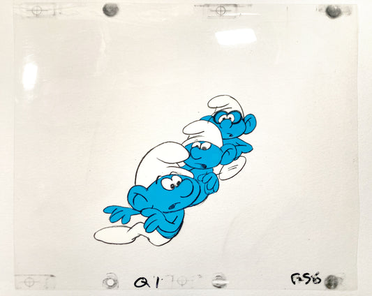 The Smurfs Original Production Used Animation Cel - Hanna-Barbera (1980's). For sale on FLIP Gallery