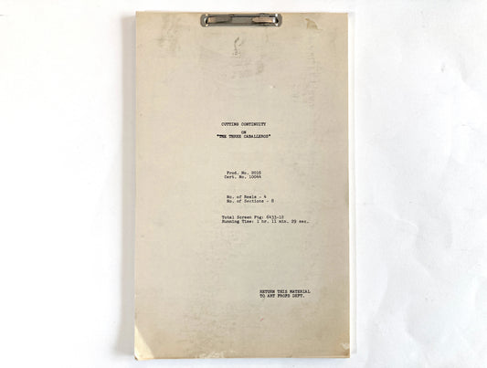 The Three Caballeros - Original 1944 Script from Walt Disney Productions. For sale on FLIP Gallery