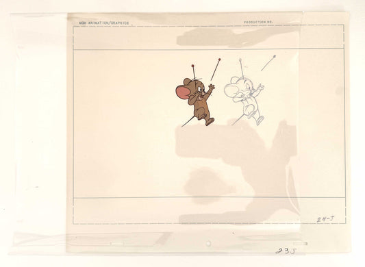 The Tom and Jerry Show - Jerry Original Animation Cel and Matching Drawing (MGM, 1965). For sale on FLIP Gallery