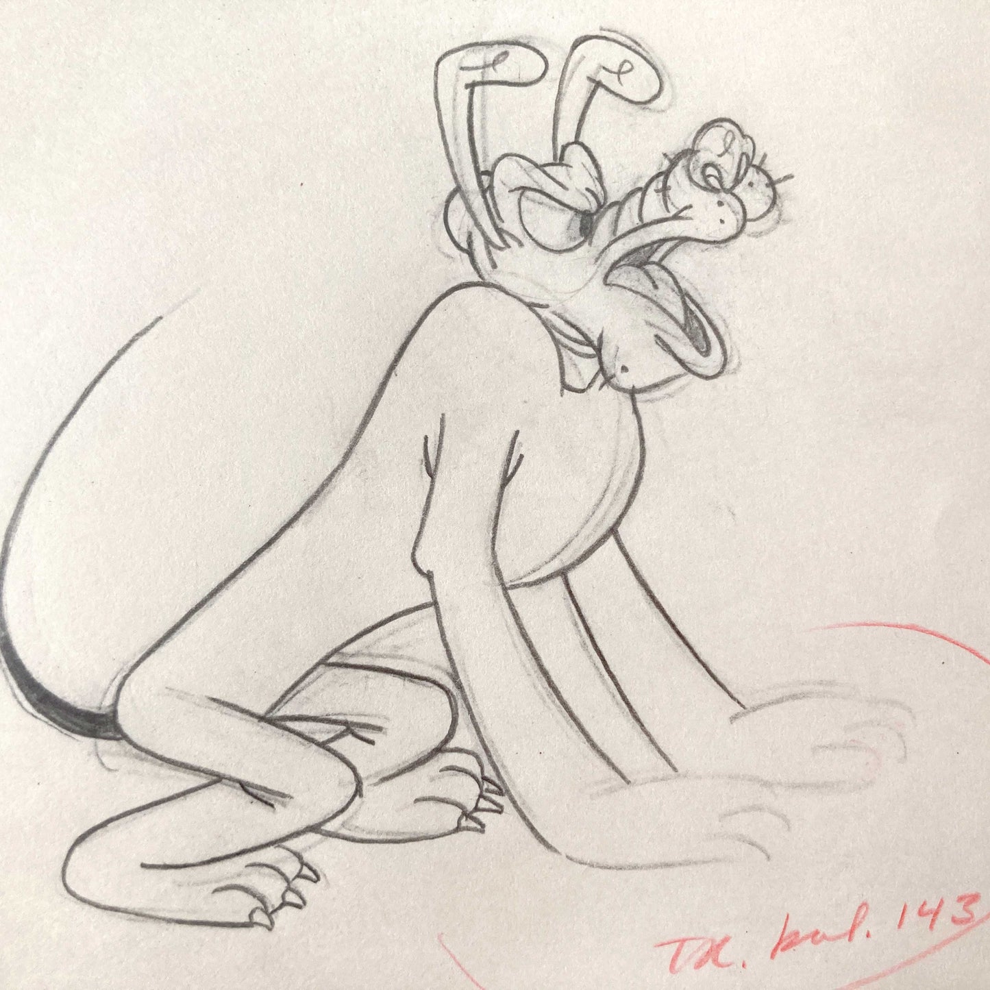 PLUTO : Originale Animationszeichnung (Walt Disney, 1950)