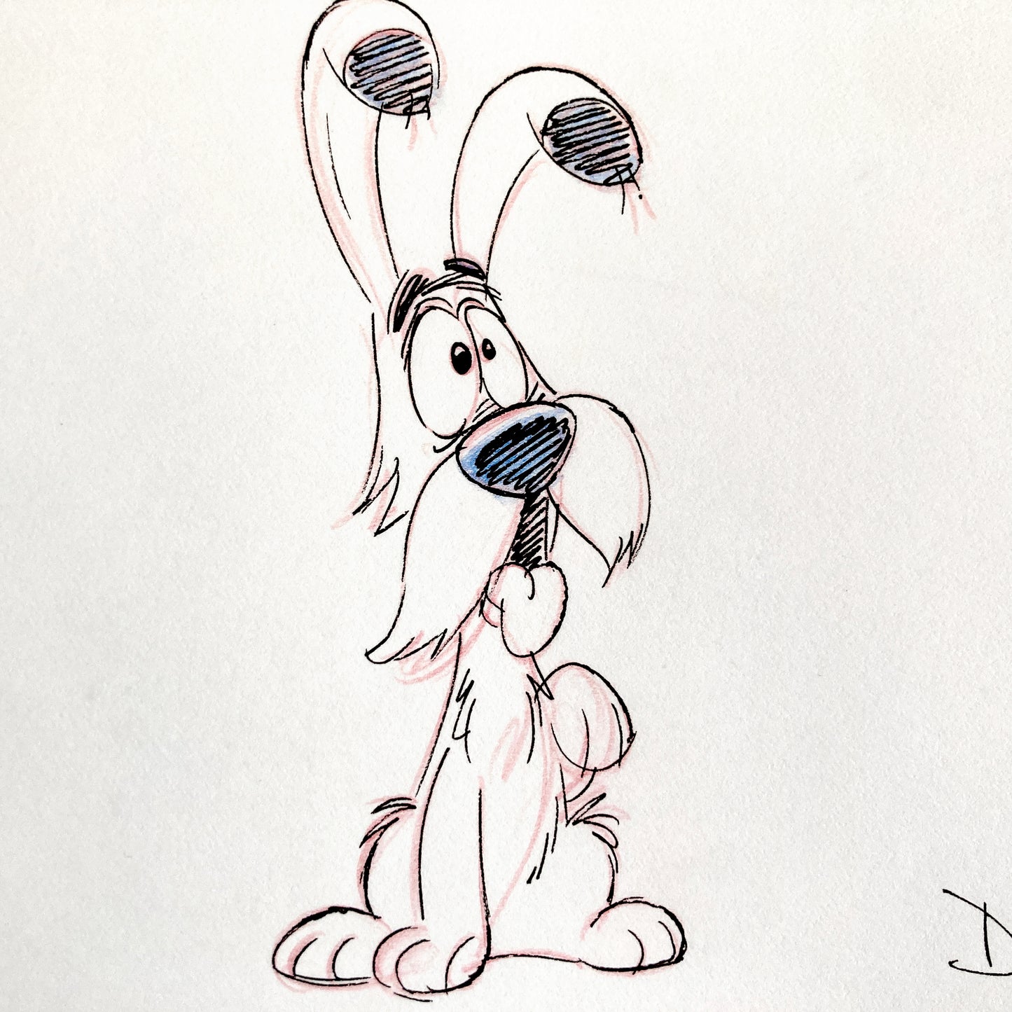 ASTERIX : Original Animation Art of Idefix Signed (Gaumont Studios, 1985)