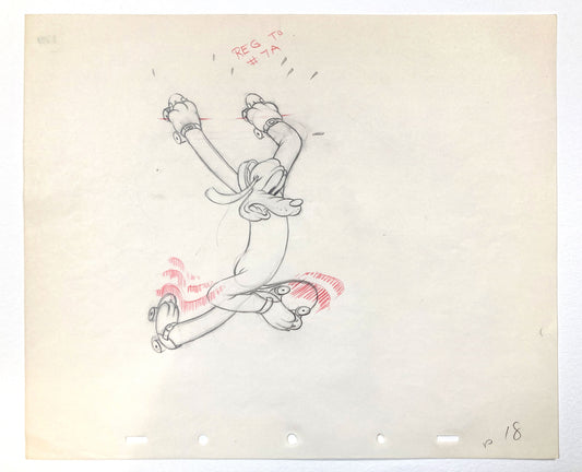 "Society Dog Show" Pluto Original Animation Drawing (Walt Disney, 1939). For sale on FLIP Gallery