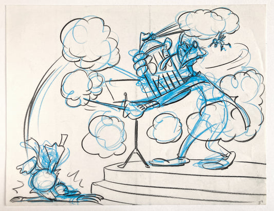 Who Framed Roger Rabbit - Goofy, Donald Duck, and Spike the Bee - Original Storyboard for Deleted Scene by Mark Kausler (Walt Disney/Amblin, 1988). For sale on FLIP Gallery