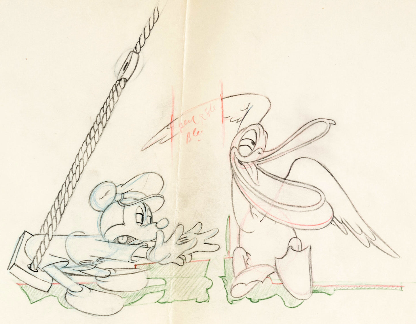 MICKEY MOUSE : Original Pan Animation Drawing (Walt Disney, 1940)